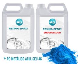 Porcelanato Líquido Metálico Azul Céu AG por M² - Resinas ag