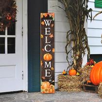 Porch Sign Seimip Fall Welcome Maple Leaf Pumpkin Sunflower Porch Sign Seimip Fall Welcome Maple Leaf Pumpkin Sunflower