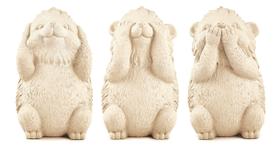 Porcos Espinhos Sábios - Trio De Estátuas Decorativas Fofas 12222