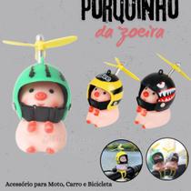 Porquinho Jack Da Zoeira Com Led Capacetes Enfeite Para Guidões de Bicicletas Motos Carro
