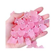 Porquinho Rosa Que Brilha No Escuro, Decoração De Paisagem Em Miniatura, Figurinha Luminosa De