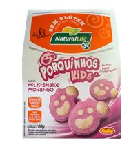 PORQUINHOS KIDS MILKSHAKE DE MORANGO SEM GLUTEN 12 X 100g - KODILAR