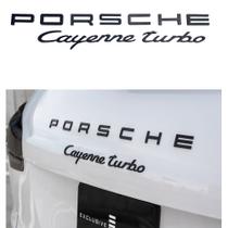Porsche Emblema Kit Porsche + Cayenne + Turbo Preto brilhante