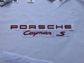 Porsche Emblema Kit Porsche+CAYMAN S VERMELHO