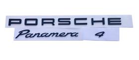 Porsche Emblema Kit Porsche + Panamera + 4 Preto Brilhante