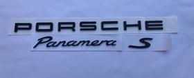 Porsche Emblema Kit Porsche + Panamera + S Preto Brilhante