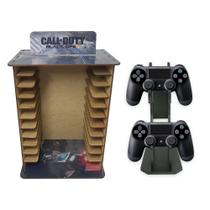 Porta 11 Jogos Físico Gamer Cfd + Suporte Controle 22x16,3x29,4 Mdf Madeira Adesivada