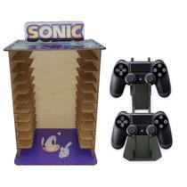 Porta 11 Jogos Físico Tematico Sn + Suporte Controle 22x16,3x29,4 Mdf Madeira Adesivada