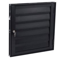 Porta Abrigo Alçapão Portinhola Alumínio Preto Veneziana Ventilada 60x60 Atlântica