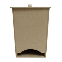 Porta Absorvente com Tampa de MDF Madeira Crua - Tamanho: 16,5 x 11 x 10 cm