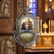 Porta Água Benta Para Porta E Parede Mdf 6mm Resinado 18cm Porta Água Benta Para Porta E Parede Mdf 6mm Resinado 18cm