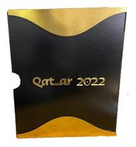 Porta Álbum Copa Do Mundo Qatar 2022 Dourado E Preto Mdf