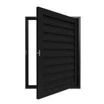 Porta Alçapão Laminada em Alumínio Preto 60cm x 80cm Vitrolar