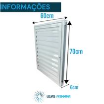 Porta Alçapão Ventilado Branco De Aço Lage Portinhola 70X60cm