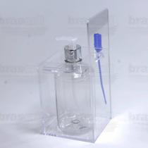Porta Álcool Gel com Lacre - 11 x 11 x 16 cm - Cristal - Brascril