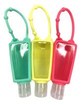 Porta Alcool Gel Frasco Portatil 30ml Chaveiro Bolsa Silicone Cores