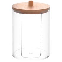 Porta algodão com tampa de bambu My Box Lyor 7x7x9