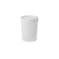 Porta Algodão Cotonete Branco Tampa Trama Plastico 390ml Porta Algodão Cotonete Branco Tampa Trama Plastico 390ml
