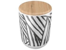 Porta algodao cotonete c/ tampa bambu osaka zebrado Porta algodao cotonete c/ tampa bambu osaka zebrado