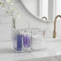 Porta Algodão Cotonete Cosméticos Multiuso Decorativo Organização Banheiro Quarto Closed Bancada Organizada Ambiente Charmoso