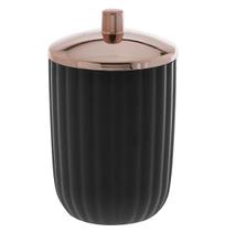 Porta Algodão Cotonete de Acrílico Redondo Preto Bagno 13X8CM DE Ø Porta Algodão Cotonete de Acrílico Redondo Preto Bagno 13X8CM DE Ø