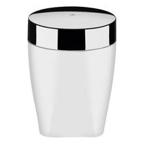 Porta Algodao/ Cotonete Plastico Branco Acabamento Cromado Porta Algodao/ Cotonete Plastico Branco Acabamento Cromado
