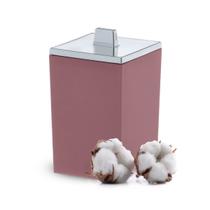 Porta Algodão Cotonete Plástico P/ Banheiro Modelo Quadratta Rose