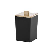 Porta algodão/cotonete preto quadratta