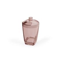 Porta Algodao Cotonete Rosa Translucido Banheiro Rose Porta Algodao Cotonete Rosa Translucido Banheiro Rose