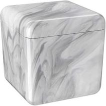 Porta algodão cotonetes cube marmore branco - coza