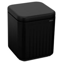 Porta Algodão Deca Senses Quadrado Preto Fosco Porta Algodão Deca Senses Quadrado Preto Fosco