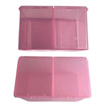 Porta Algodão Duplo Rosa com Tampa