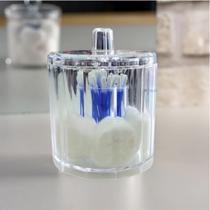 Porta Algodão e Cotonete em Acrílico Organizador Maquiagem Multiuso com Tampa