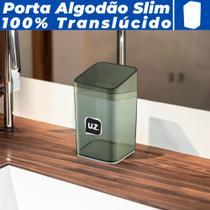 Porta Algodão E Cotonetes Slim Translúcido Luxo Banheiro UZ