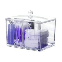 Porta Algodão Pote Organizador Multiuso Com Divisão Interna