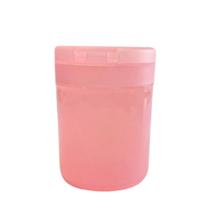 Porta Algodão Rosa Claro Redondo Plástico Porta Algodão Rosa Claro Redondo Plástico