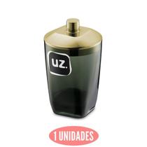 Porta Algodão Slim Higiene Com Tampa Preto com Dourado UZ