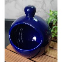 Porta Alho ou Saleiro Gourmet Cerâmica Azul Cobalto - WM