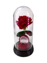 Porta Alianças para Casamento Noiva Rosa Vermelha A Bela e A Fera