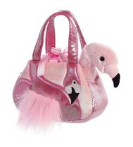 Porta-animais de estimação Aurora 7 Ava Flamingo com bolsa e mini disquete