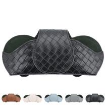 Porta anteojos de sol KINIVA para visera de auto en cuero (Negro)