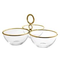 Porta Aperitivo Triplo Venezia Ouro 24K Riva Porta Aperitivo Triplo Venezia Ouro 24K Riva