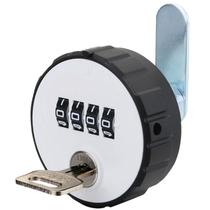 Porta-armário de combinação Lock 4 Cadeado redondo digital com armário da escola da porta da gaveta chave com segurança de reset de chave adequado para armazenamento de galpões - 26mm com chave