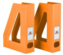 Porta-arquivos para revistas Acrimet Durable Rack Plastic Orange, pacote com 2 unidades Porta-arquivos para revistas Acrimet Durable Rack Plastic Orange, pacote com 2 unidades