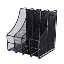 Porta-arquivos para revistas TOPINCN Mesh 4 slots Metal Black