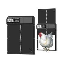 Porta Automática Para Galinheiro Em Alumínio Com Bateria, Temporizador LCD E Função Anti-Esmagamento