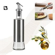Porta Azeite e Vinagre Com Dosador Galheteiro Compartimento para Vinagre 300ml de Aço Inox e Vidro Porta Azeite e Vinagre Com Dosador Galheteiro Compartimento para Vinagre 300ml de Aço Inox e Vidro
