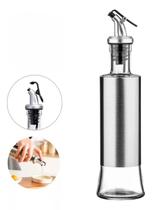 Porta Azeite Vinagre Galheteiro Vidro Revestido Inox Com Bico Dosador 300ml