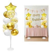 Porta Balão Festa Suporte De Bexiga Chão 1,60cm Branco Porta Balão Festa Suporte De Bexiga Chão 1,60cm Branco