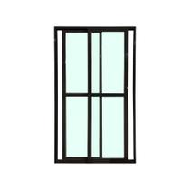Porta Balcão 2 Folhas Vidro 210x150 Alumínio Preto Linha 25 Porta Balcão 2 Folhas Vidro 210x150 Alumínio Preto Linha 25